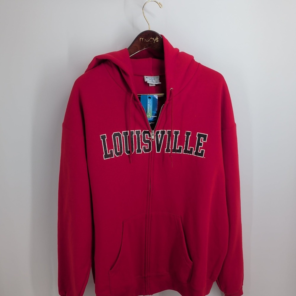 NWT Louisville Cardinals Team Relaxed Fit Full Zip Champion Mens Hoodie sz XL‎
